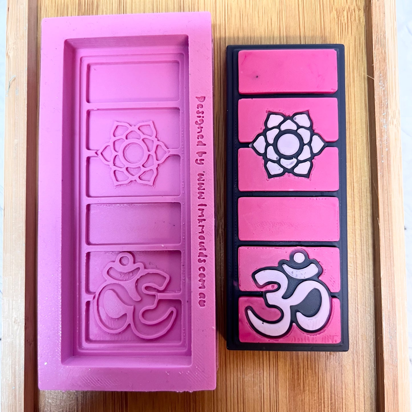 Silicone Wax Melt Snap Moulds made from Pinkysil