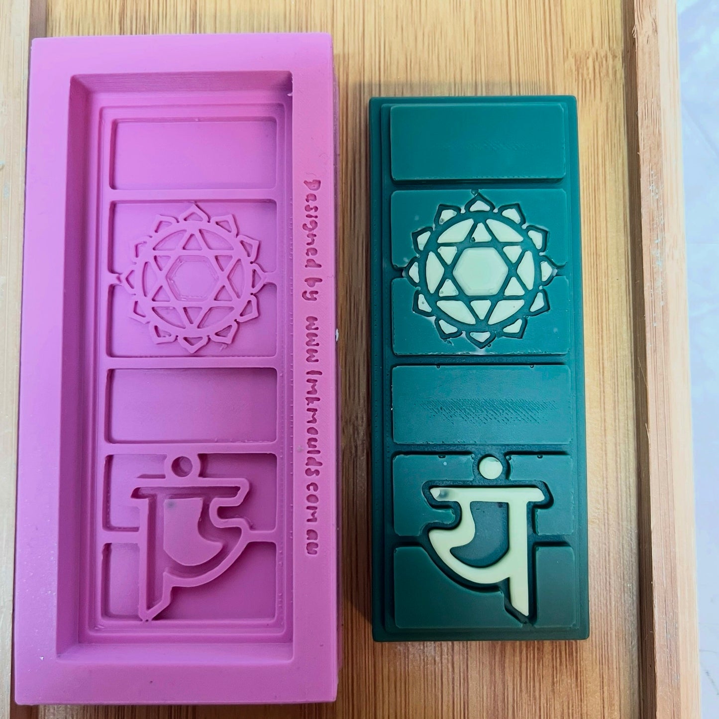 Silicone Wax Melt Snap Moulds made from Pinkysil