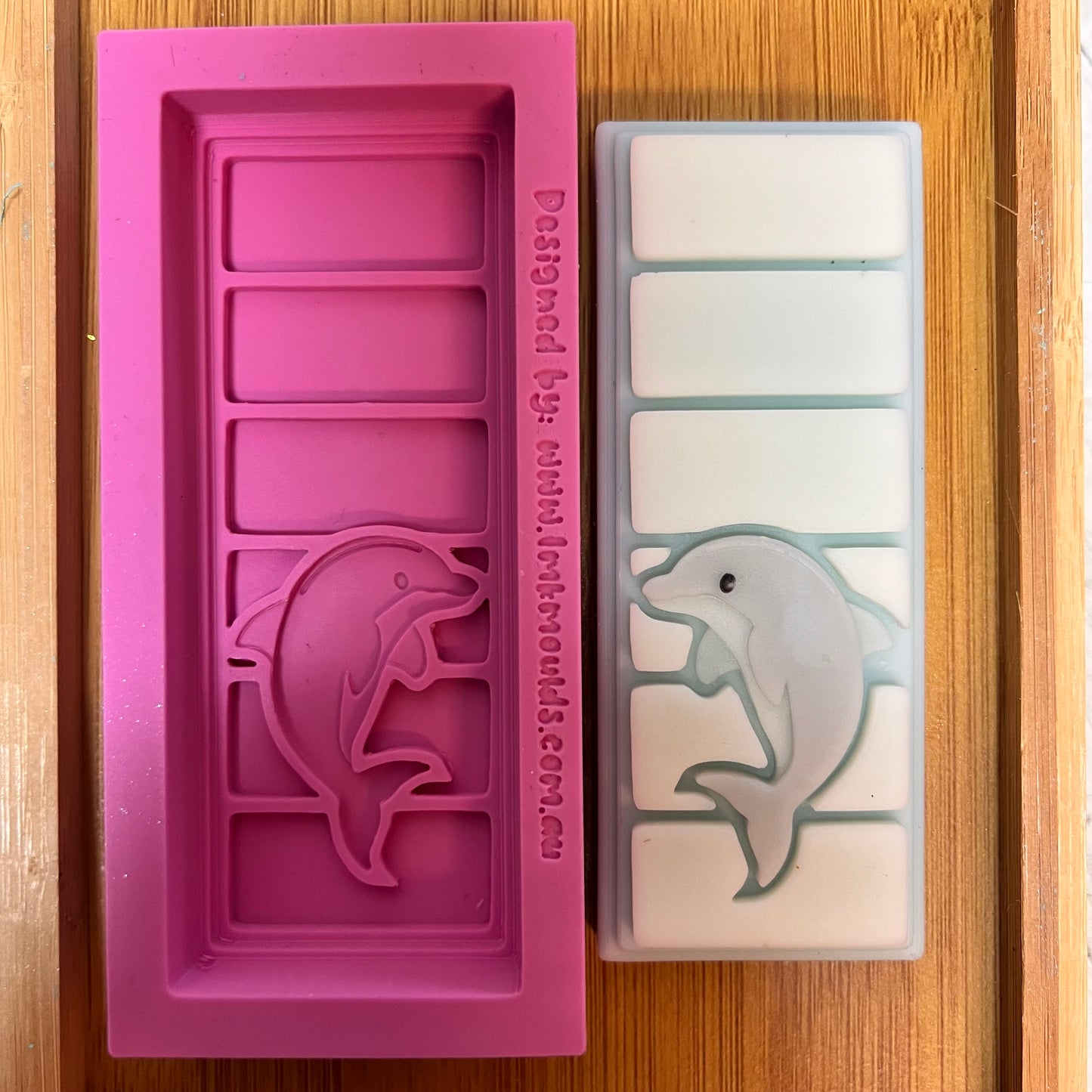 Silicone Wax Melt Snap Moulds made from Pinkysil