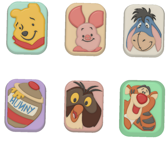 Winnie Pooh and Friends Cubes (Vacuum Form Mould)