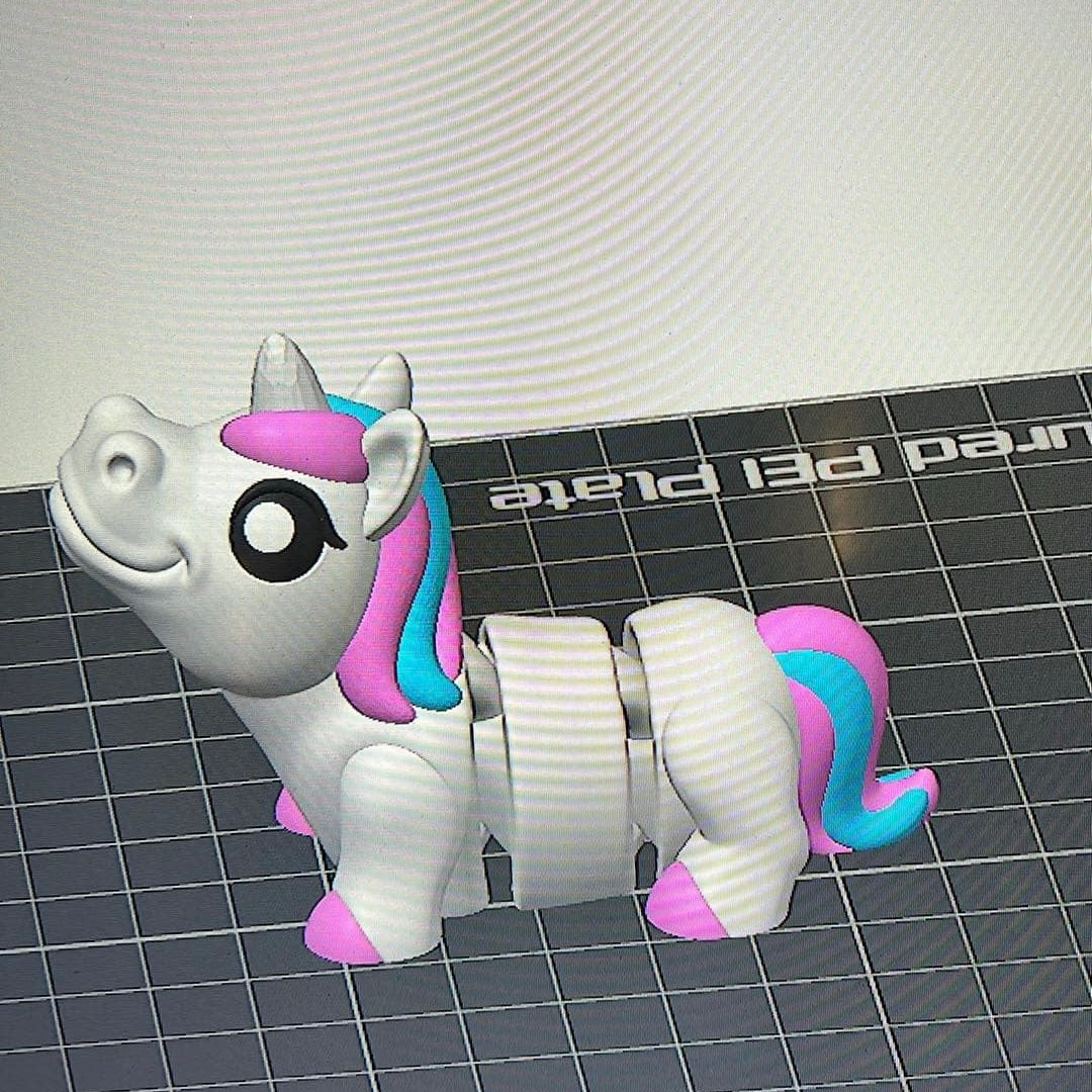 10x Unicorn Mini Flexi Articulated Toy