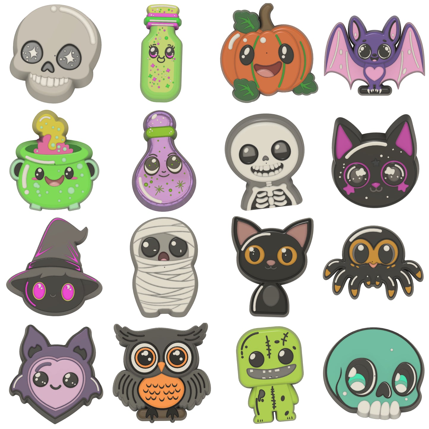 Halloween Kawaii Collection Hybrid Moulds 9 in total in 3 Sizes each