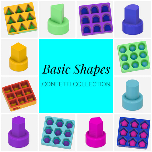 Basic Shapes Confetti Moulds and Plungers (Sold as a complete set) OR (SOLD Separately)