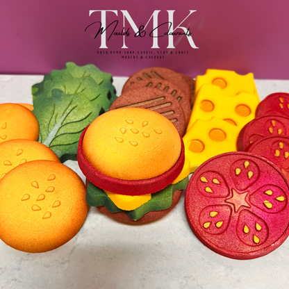 5 Piece Make a Burger Hybrid Bath Bomb Set