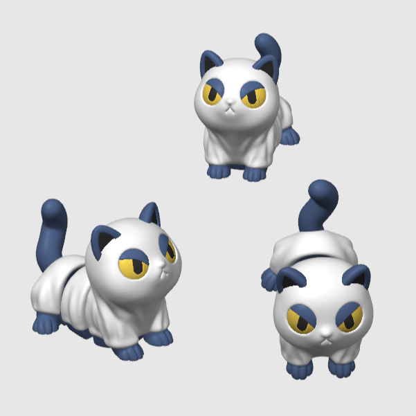 10x 3D Printed Mini Articulated Halloween Ghost Cat for Toy Surprise Bath Bombs