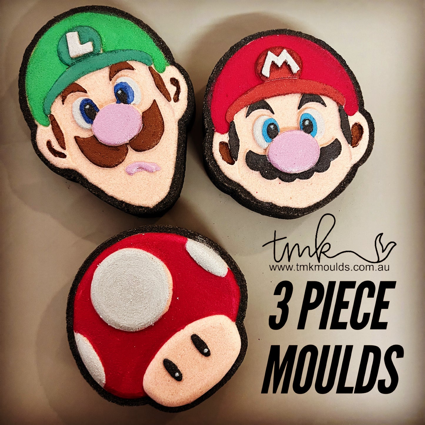 Plumber, His Brother and a Mushroom 3 piece Moulds