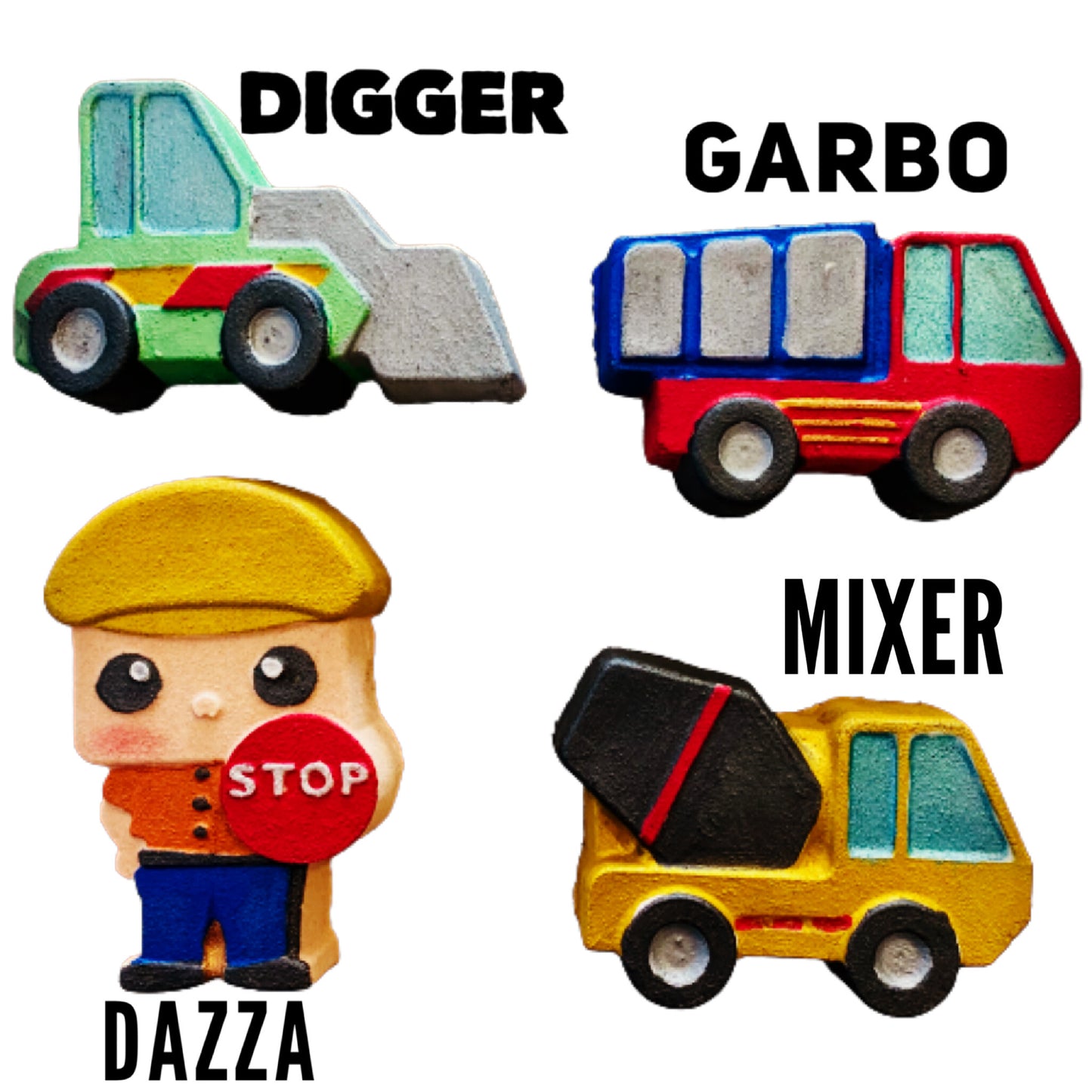 Dazza and his crew Construction Collection (Vacuum Form Mould)❤️