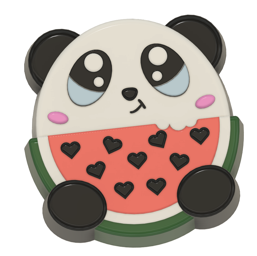 Chibi Panda with Watermelon (Vacuum Form Mould)
