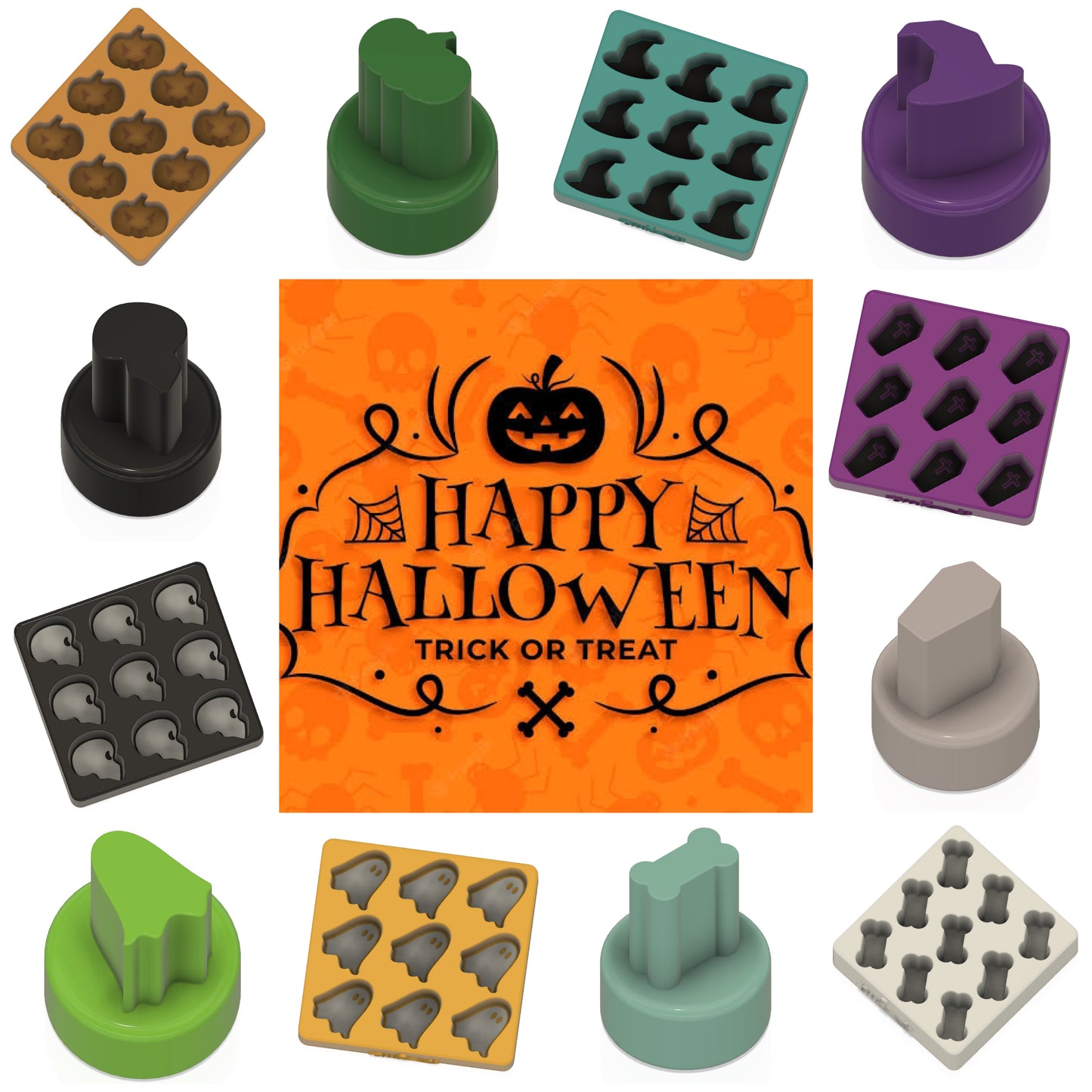 Halloween Confetti Moulds and Plungers (Sold as a complete set) OR (SOLD Separately)